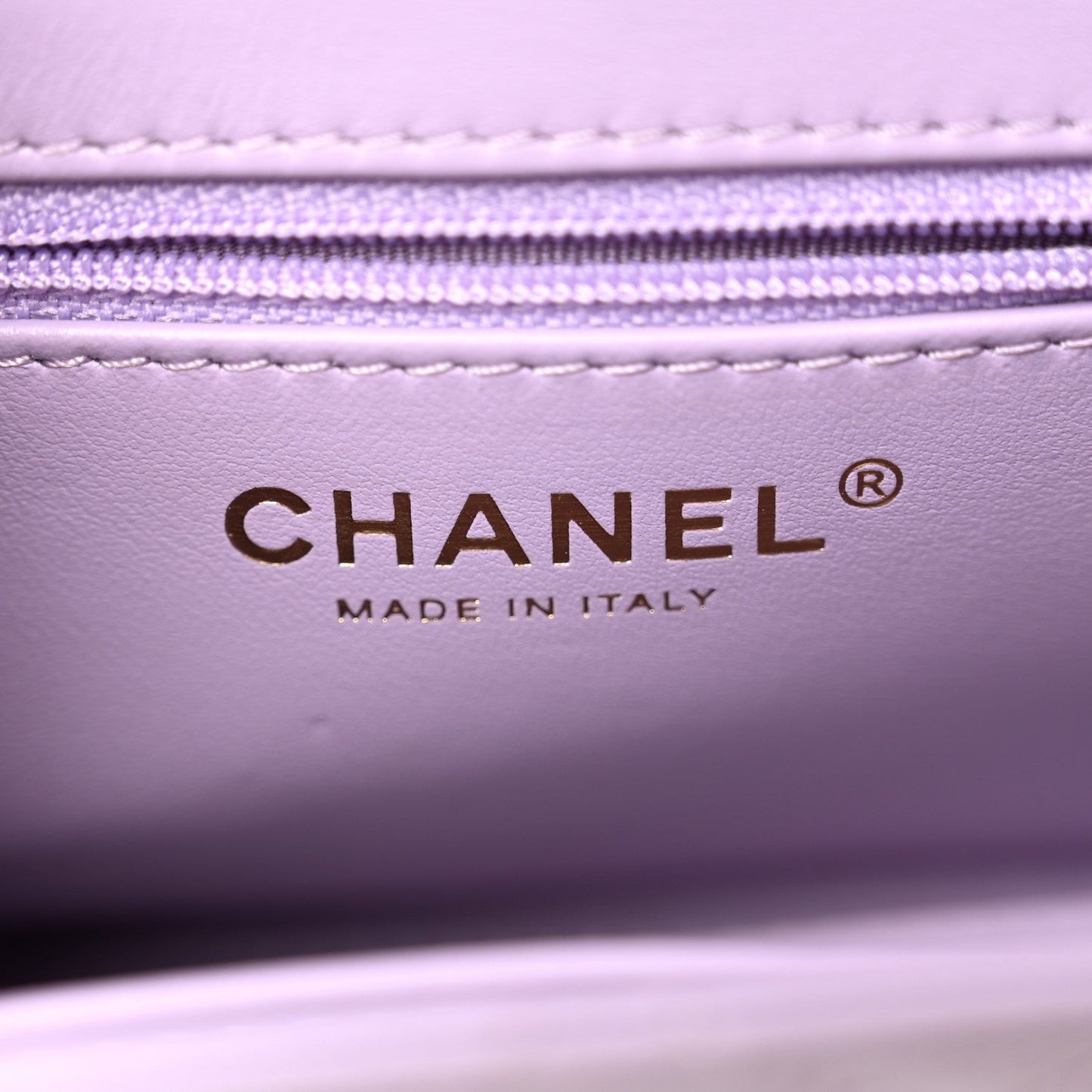 Shiny Aged Calfskin Quilted Nano Kelly Shopper Lilac