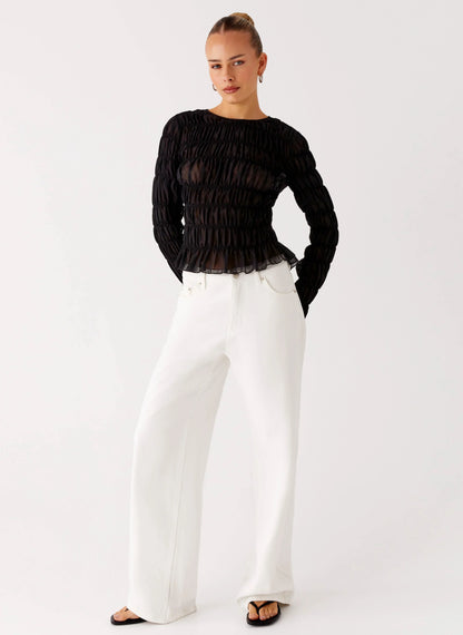 Bella Long Sleeve Top - Black