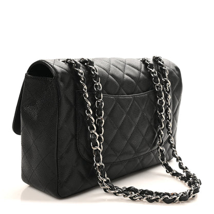 Caviar Quilted Jumbo Single Flap Black