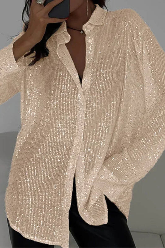 Camisa de cuentas con personalidad de moda