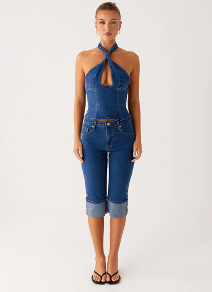 Saylor Denim Capri Jeans - Indigo