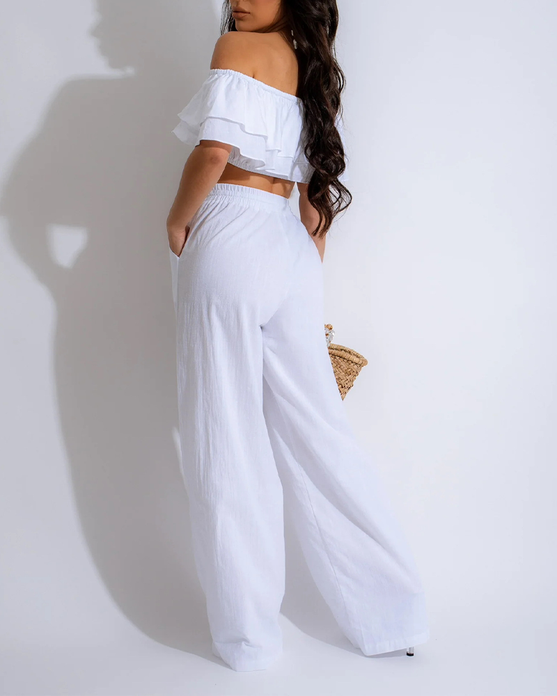 Ruffled Trouser Suit