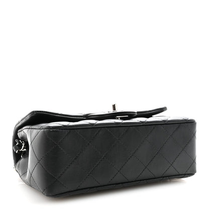 Lambskin Quilted Mini Rectangular Flap Black