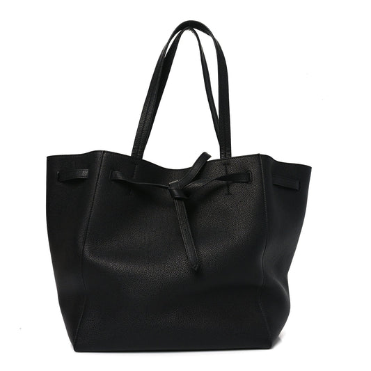 Soft Grained Calfskin Small Belt Cabas Phantom Black