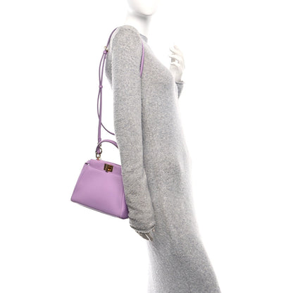 Nappa Stacked Bar Mini Peekaboo Iconic Satchel Violetta