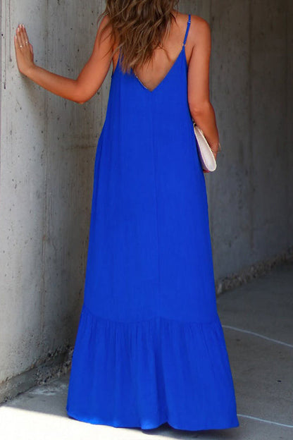 Vestido largo liso con bolsillos KIMONIE 