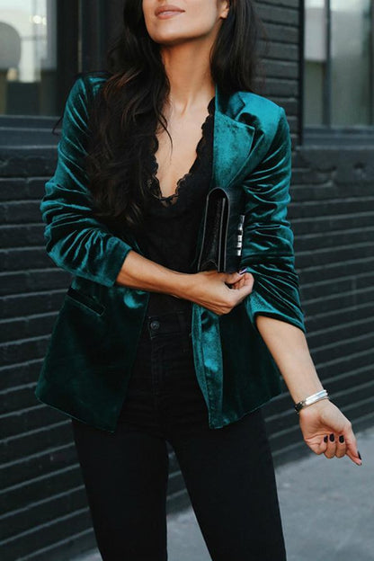 Blazer de terciopelo elegante de influencer