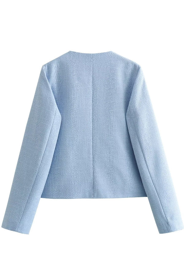Chaquetas Blazer Para Mujer Outwear Con Botón Abrigo De Manga Larga 