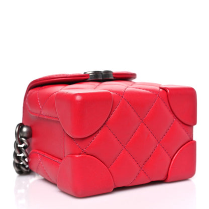 Lambskin Quilted Trunk Bag Pink