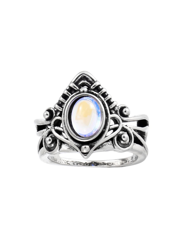 Anillo vintage de piedra lunar 