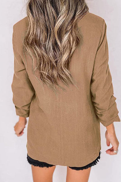 Chaqueta de punto con solapa lisa y bolsillo falso