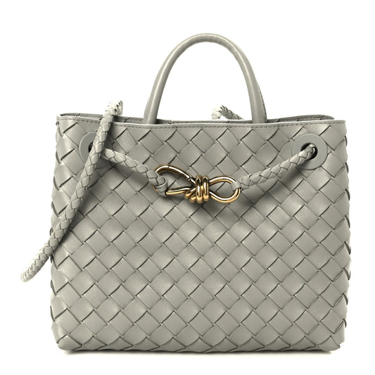 Nappa Intrecciato Small Andiamo Shoulder Bag Sterling
