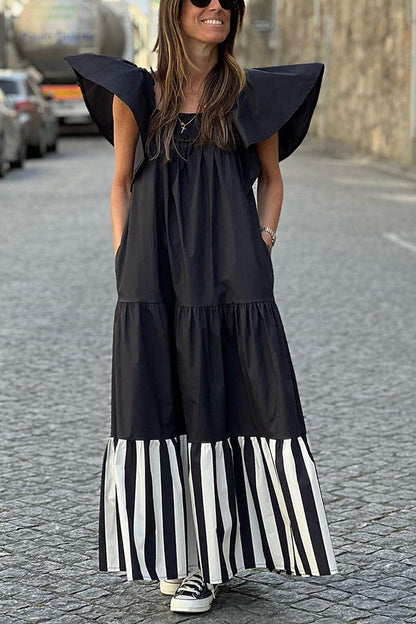 Vestido informal holgado de moda con paneles