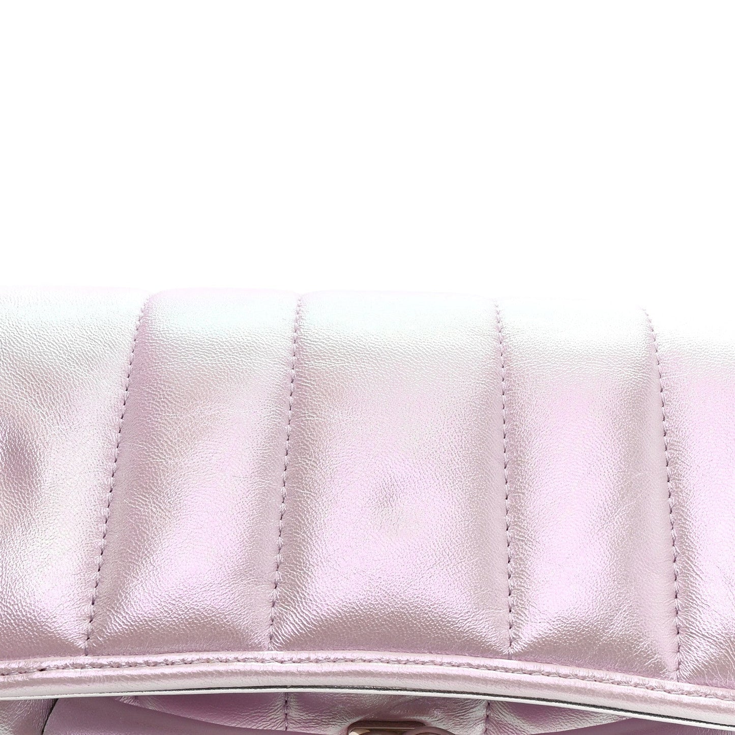 Iridescent Nappa Vertical Matelasse Medium Maxi Horsebit Chain Shoulder Bag Escape Pink