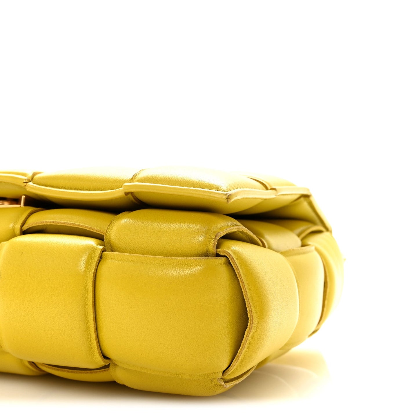 Nappa Maxi Intreccio Padded Cassette Crossbody Bag Buttercup