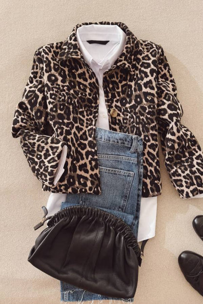 Chaqueta corta de leopardo Marion