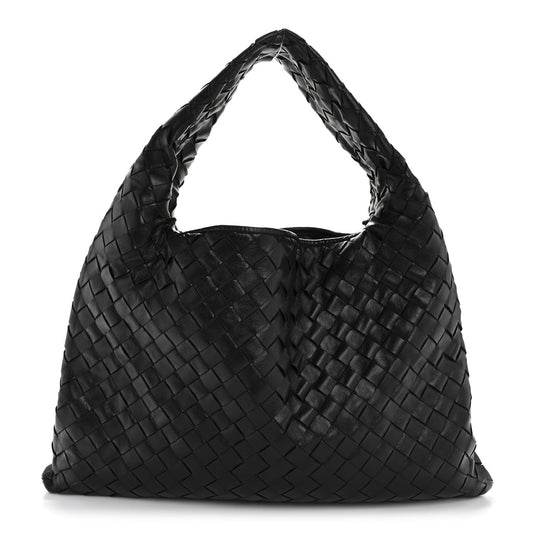 Calfskin Intrecciato Small Hop Black