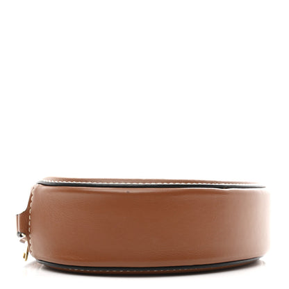 Smooth Calfskin Cuir Small Triomphe Oval Crossbody Purse Tan