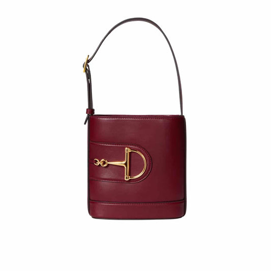 GUCCI 73 SMALL BUCKET BAG ROSSO ANCORA RED LEATHER 20CM 833665 AAEC2 6207