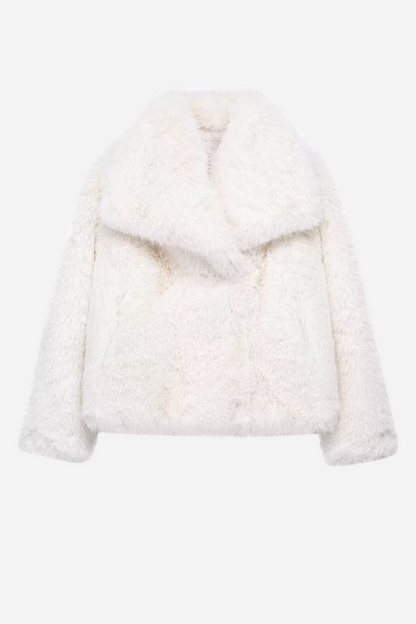 Chaqueta con cuello chal de piel sintética Lucy 