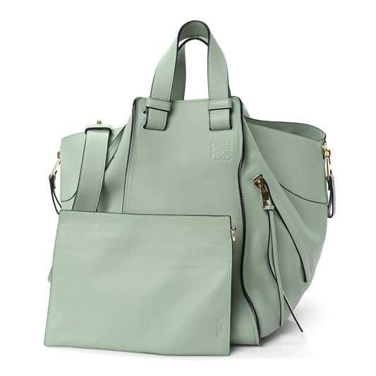 Soft Grained Calfskin Medium Hammock Shoulder Bag Light Green