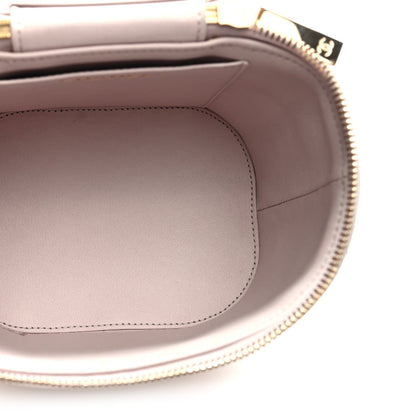 Lambskin Quilted Trendy Vanity Case Lilac