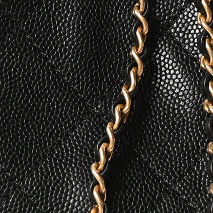 Caviar Quilted Medium Chanel 25 Handbag Black