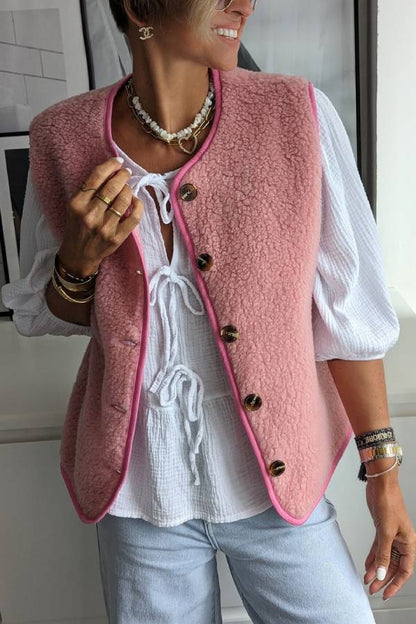 Chaleco con botones de moda