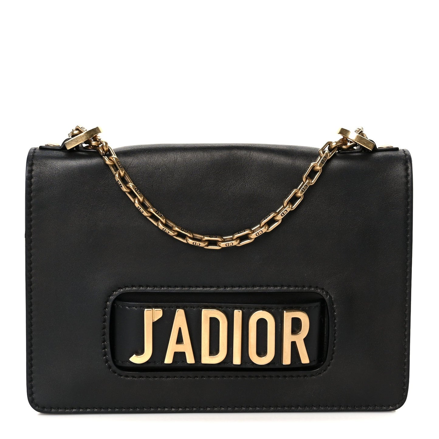 Calfskin J'Adior Chain Flap Bag Black
