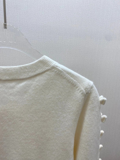 CHANEL 25S SHORT-SLEEVE ROUND-NECK KNIT CARDIGAN 317