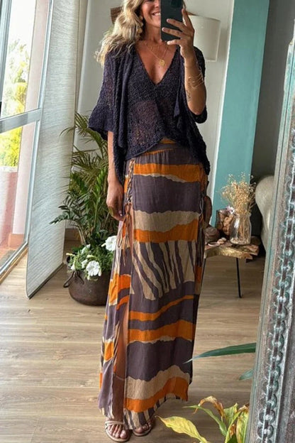 Camiseta de tirantes holgada con cuello en V y aberturas laterales de punto Malibu