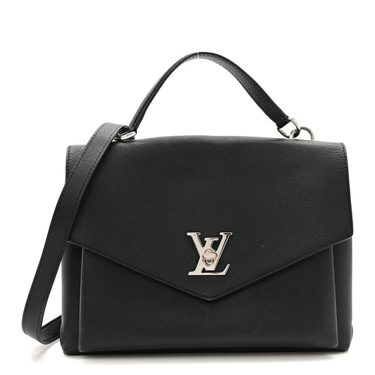 Soft Calfskin My Lockme Top Handle Black