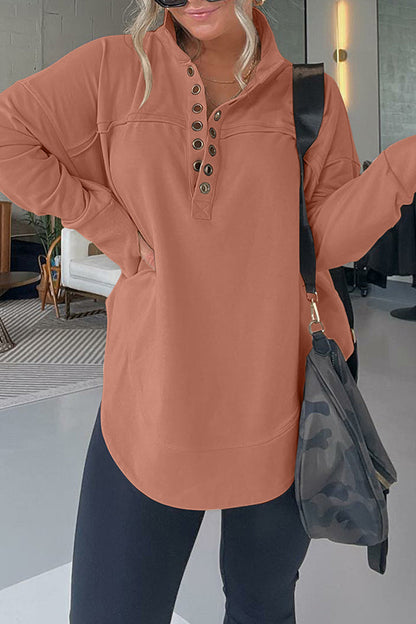 SUDADERA PULLOVER CON MEDIO CUELLO Y PUÑOS PARA EL PULGAR