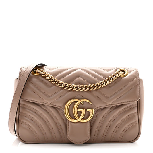 Calfskin Matelasse Small GG Marmont Shoulder Bag Porcelain Rose