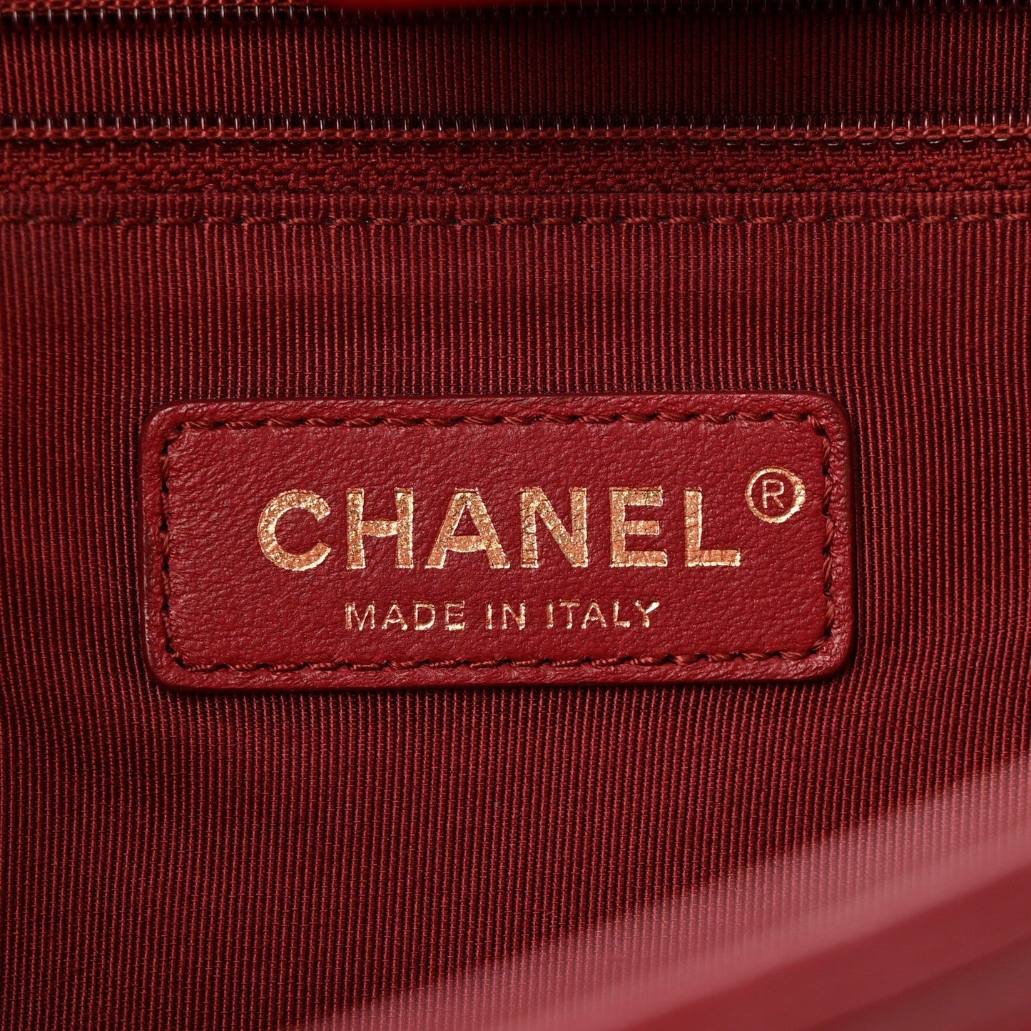 Shiny Aged Calfskin Shopping Bag Red