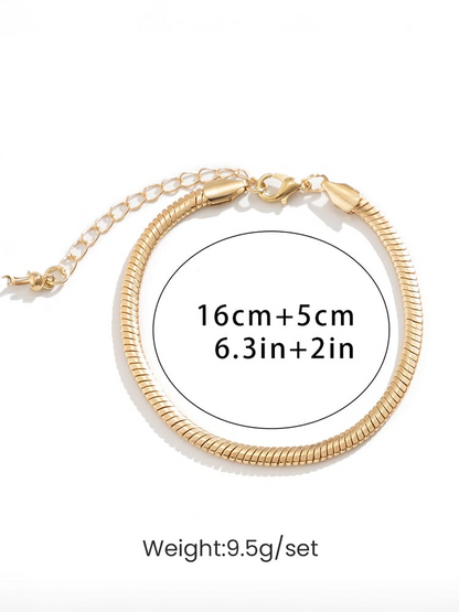 Pulsera plana de hueso de serpiente 