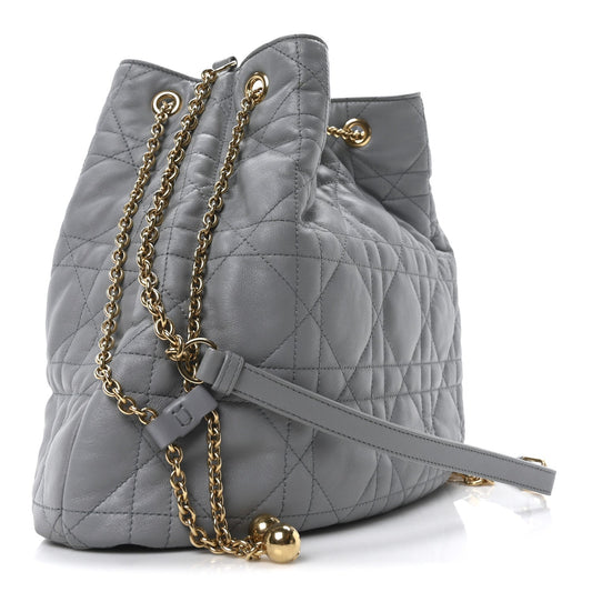 Lambskin Supple Macrocannage Ammi Bag Grey