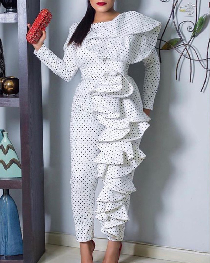High Waist Polka Dot Jumpsuit