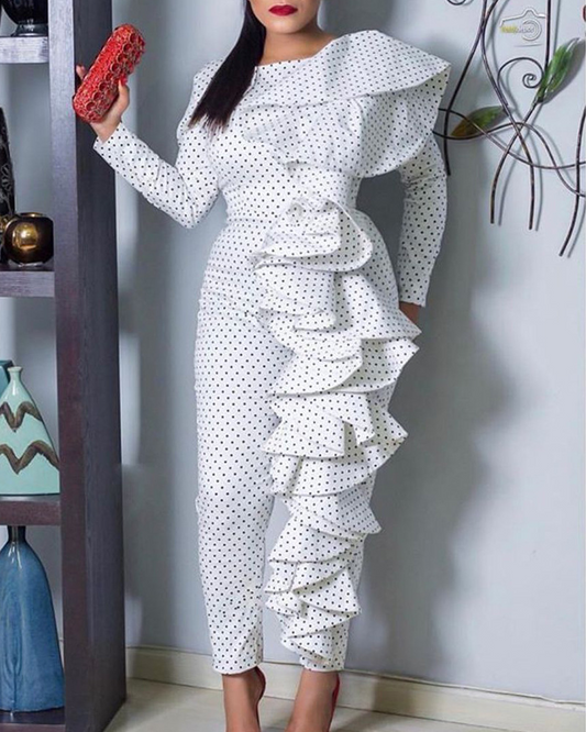 High Waist Polka Dot Jumpsuit