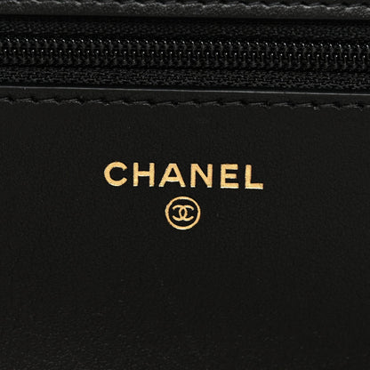 Caviar Quilted Boy Wallet On Chain WOC Black