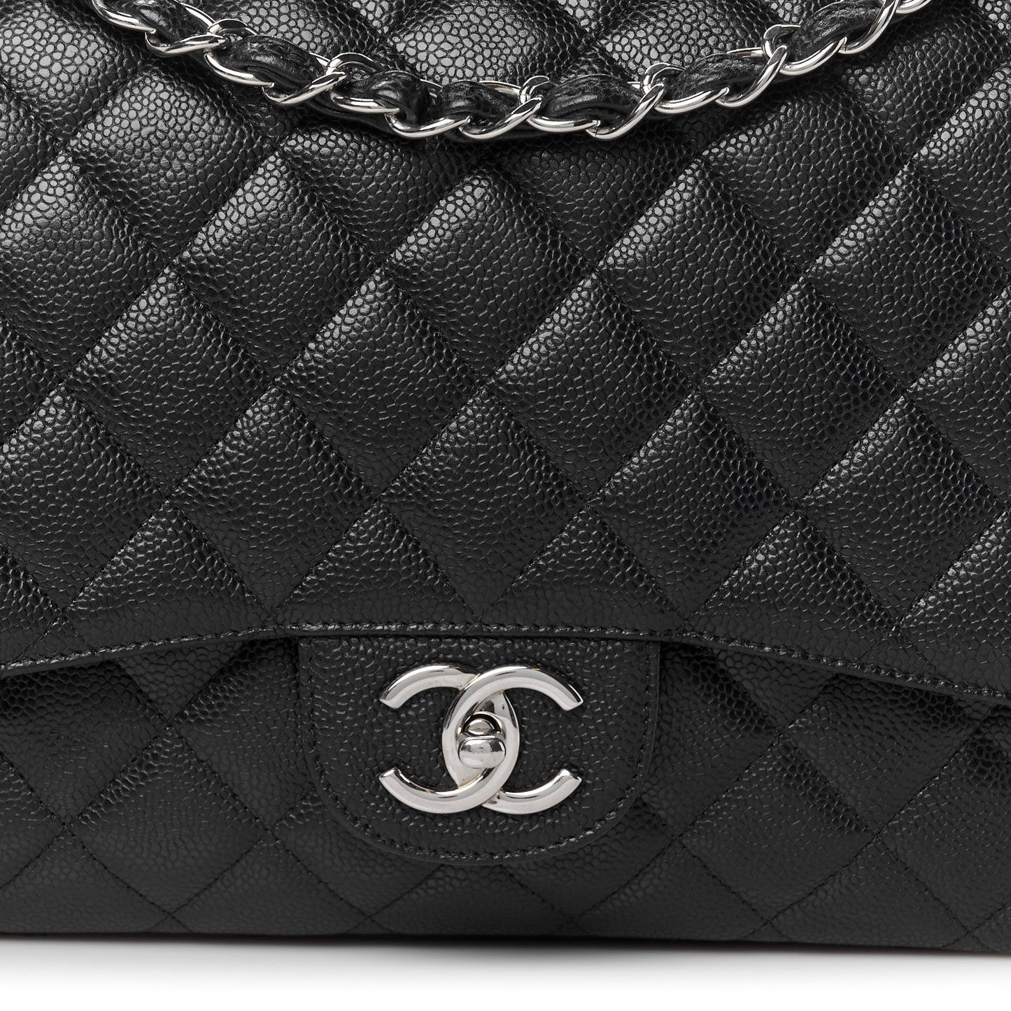 Caviar Quilted Maxi Double Flap Black