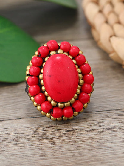 Anillo de tejido turquesa 