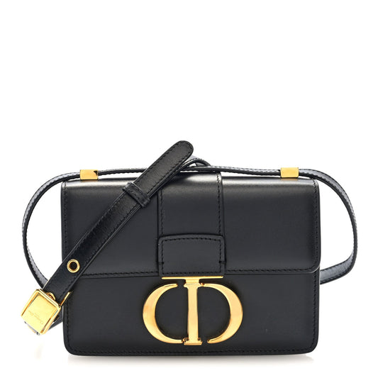 Smooth Calfskin Micro 30 Montaigne Flap Bag Black
