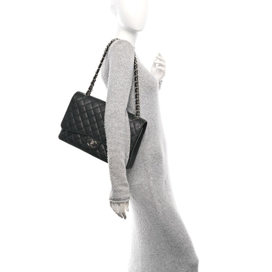 Caviar Quilted Maxi Double Flap Black