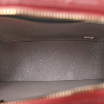 Snakeskin Calfskin Quilted Small Coco Curve Vanity Burgundy