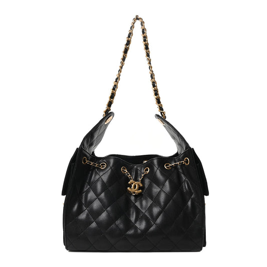 Caviar Quilted Small Chanel 25 Handbag Black