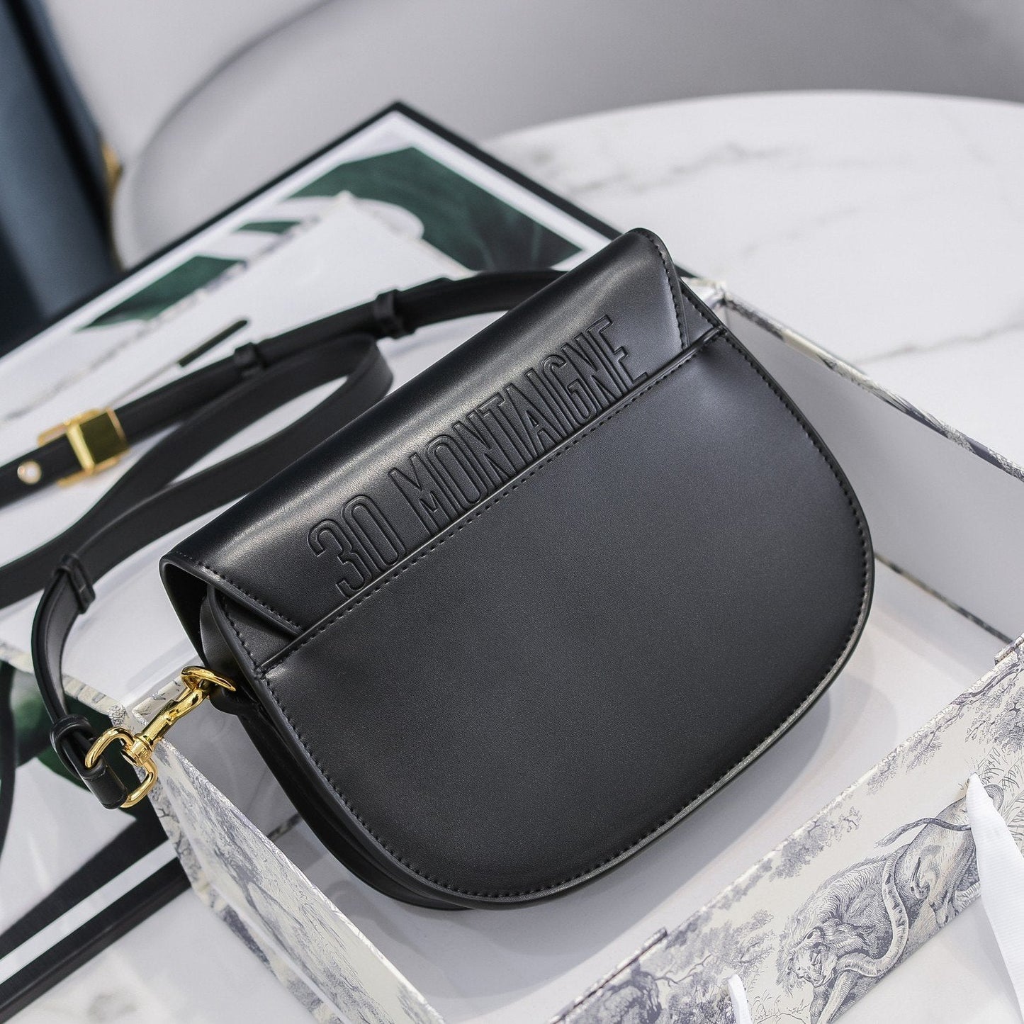 Dior Medium Dior Bobby Bag Black Box Calfskin Women