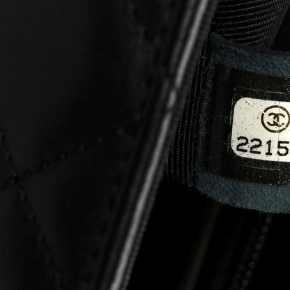 Lambskin Quilted Cockpit Flap Bag Black