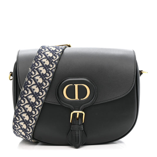 Box Calfskin Large Bobby Flap Black