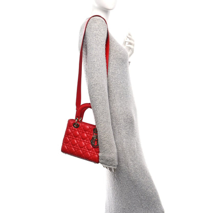 Lambskin Cannage Small My ABCDior Lady Dior Red